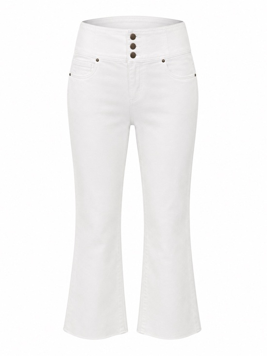 BOLD elements Denim - Bold Elements Womens Size 16 White High Rise Crop Flare Jeans NWT